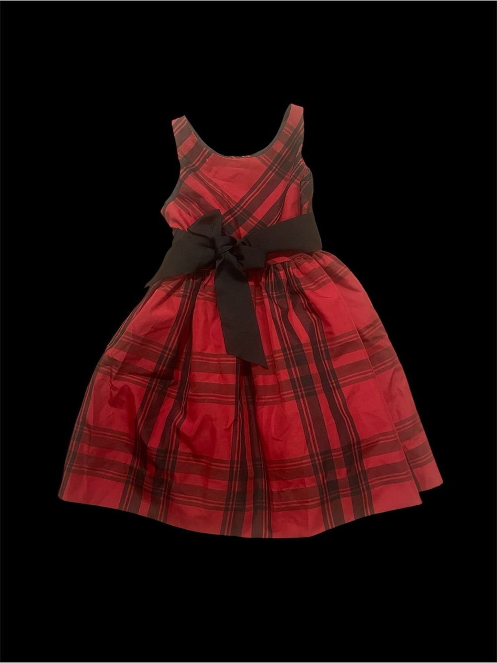 Polo Ralph Lauren Red Plaid Dress with Black Accents